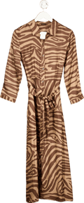 J.McLaughlin Dark Brown/Light Brown Bengal Row Dress UK M - Reliked