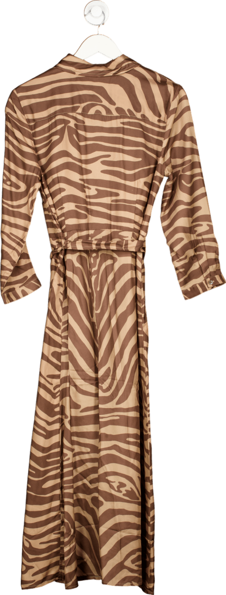 J.McLaughlin Dark Brown/Light Brown Bengal Row Dress UK M - Reliked