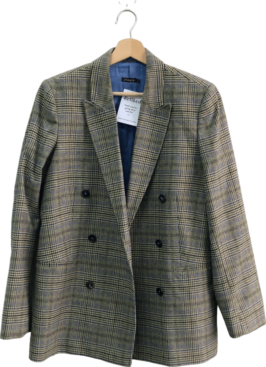 J.McLaughlin Grey Plaid Blazer UK 6 - Reliked