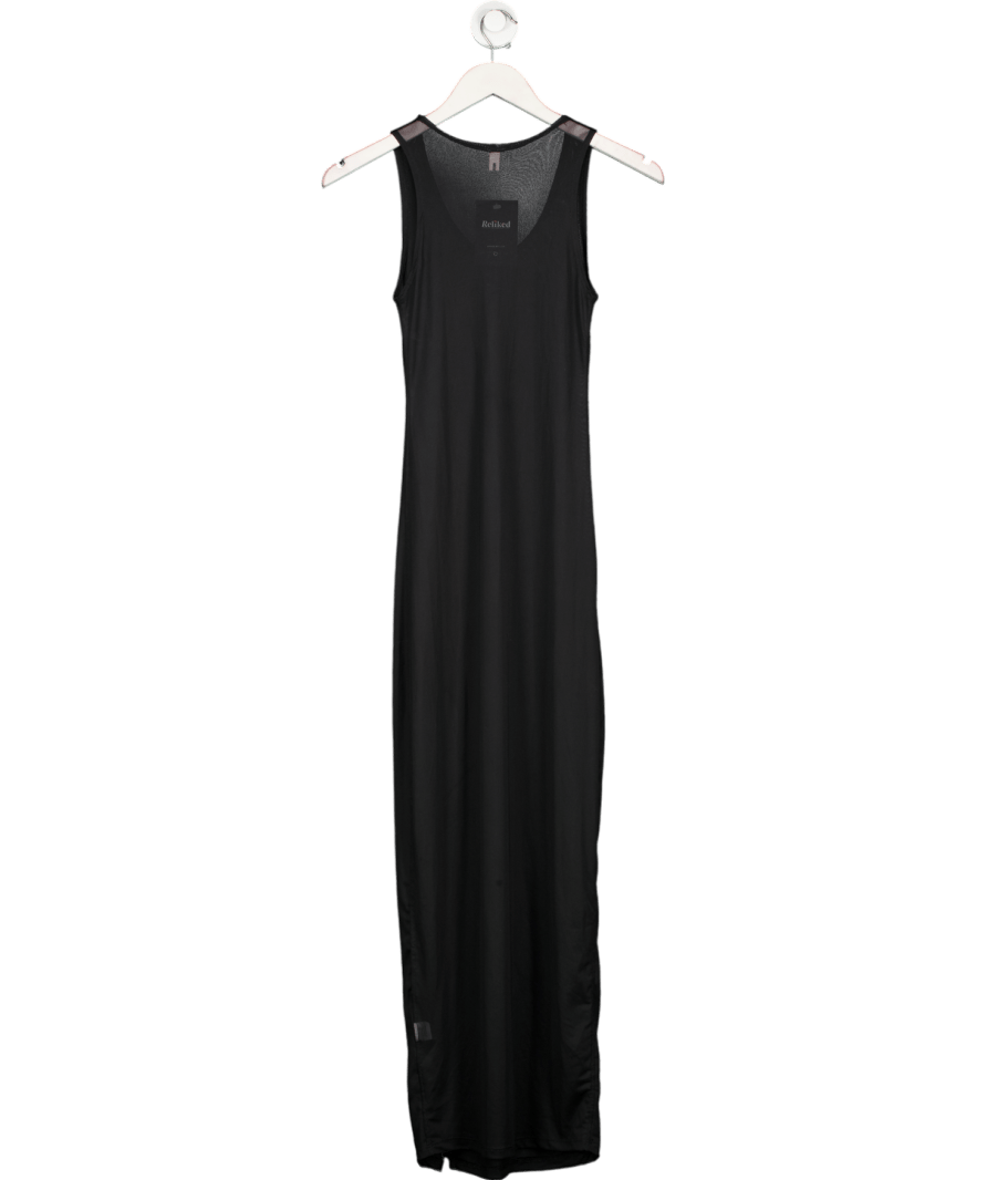Joah Brown Black Maxi Slit Dress UK XS/S - Reliked