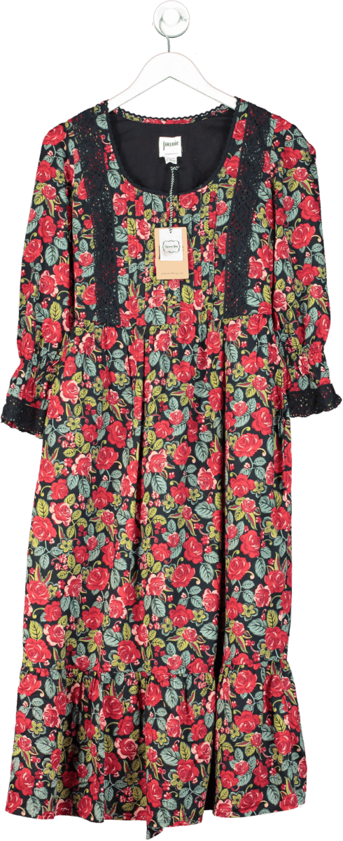 Joanie Black Gothic Antique Rose Eleri Dress UK 12 - Reliked