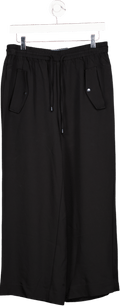 John Lewis Black Viscose Blend Cargo Trousers UK 12 - Reliked