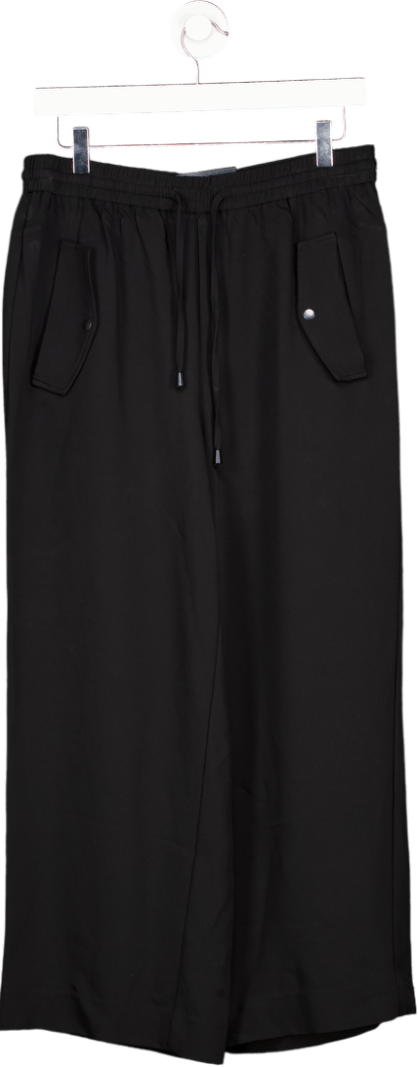 John Lewis Black Viscose Blend Cargo Trousers UK 12 - Reliked