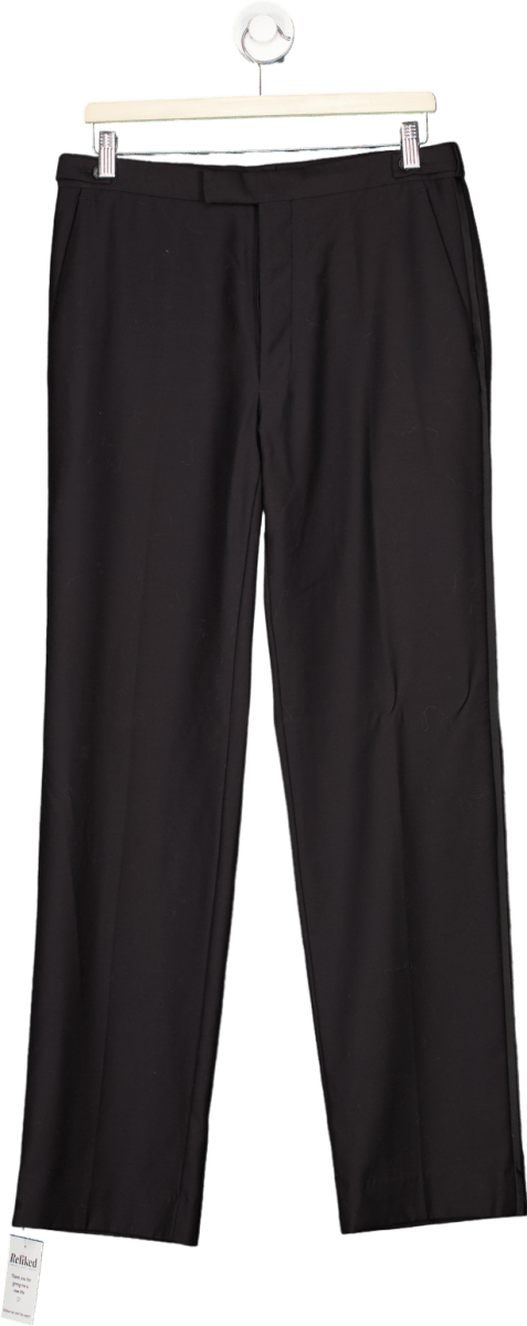 John Lewis Black Wool Blend Trousers 32L - Reliked
