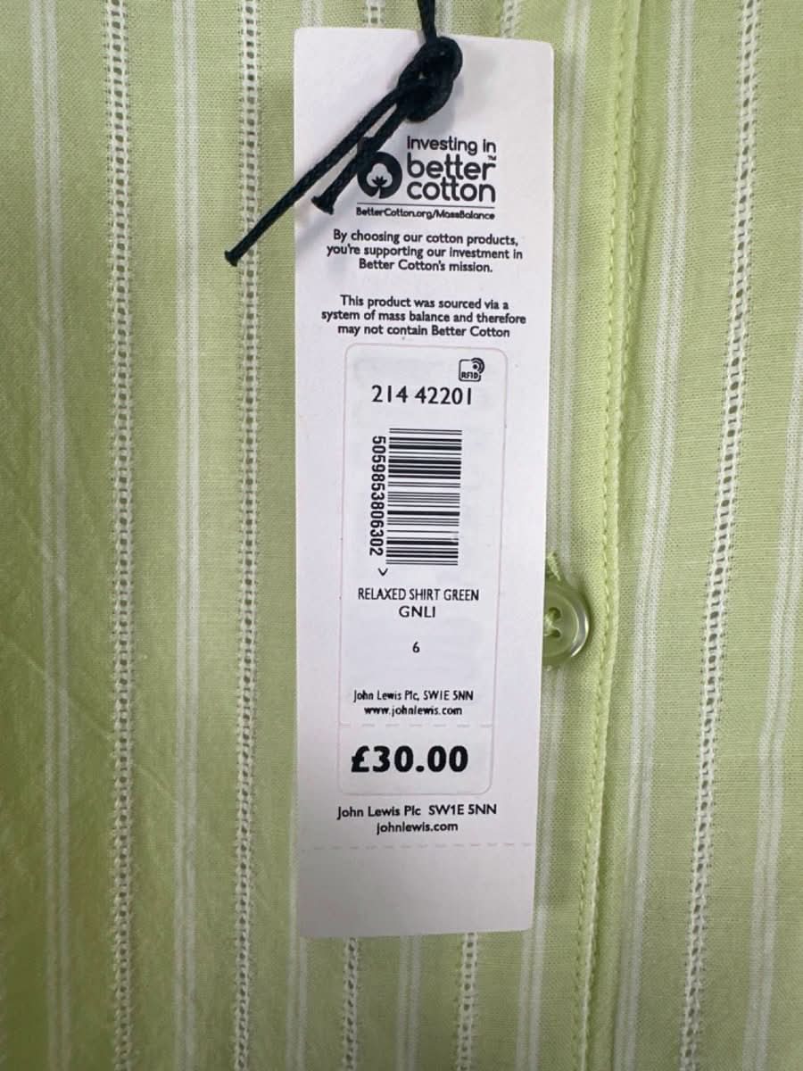 John Lewis Green Anyday Relaxed Shirt UK 6 - Reliked