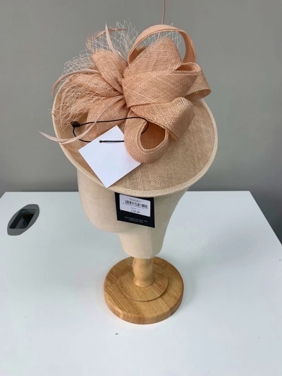 John Lewis Peach Fascinator MASL 22 - Reliked