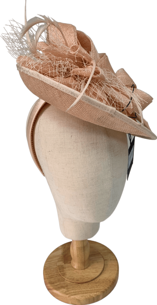 John Lewis Peach Fascinator MASL 22 - Reliked