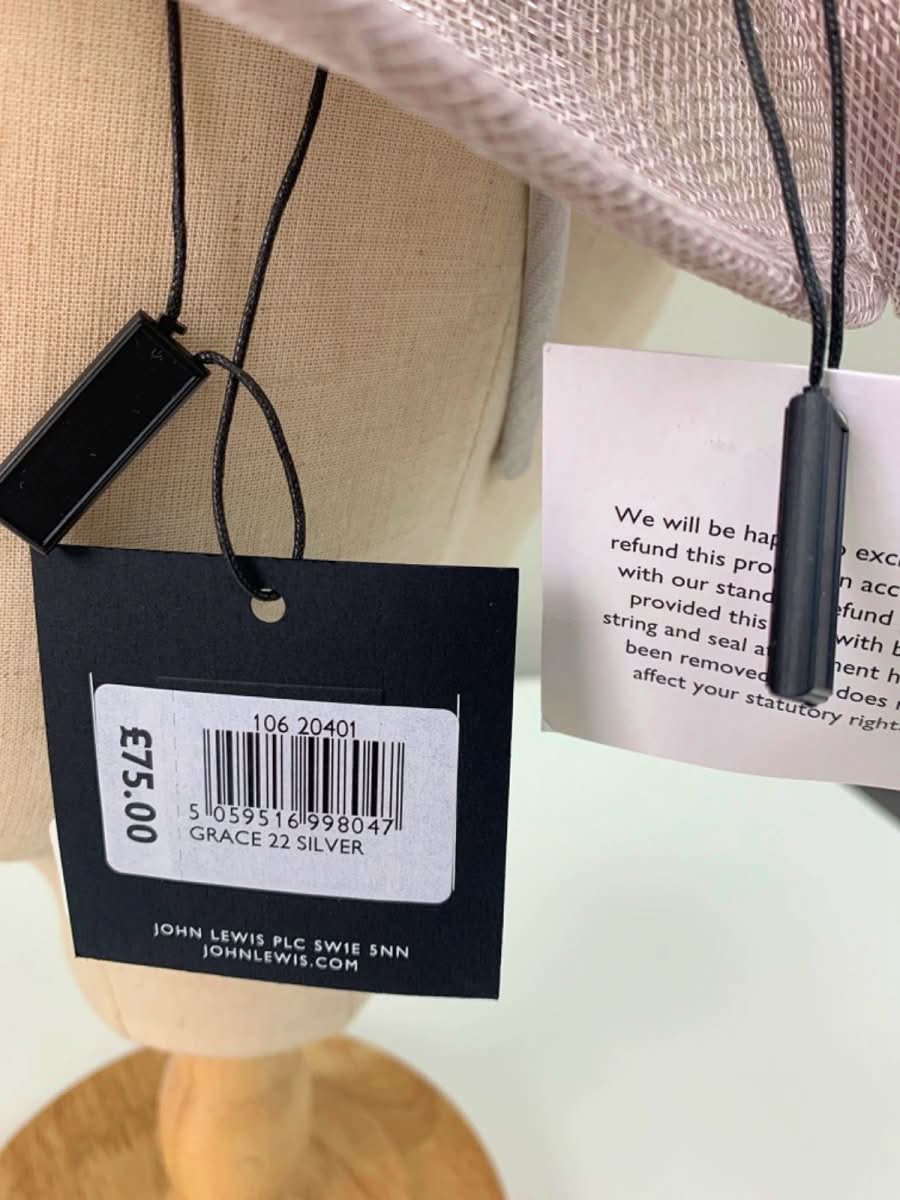 John Lewis Silver Grace 22 Fascinator - Reliked