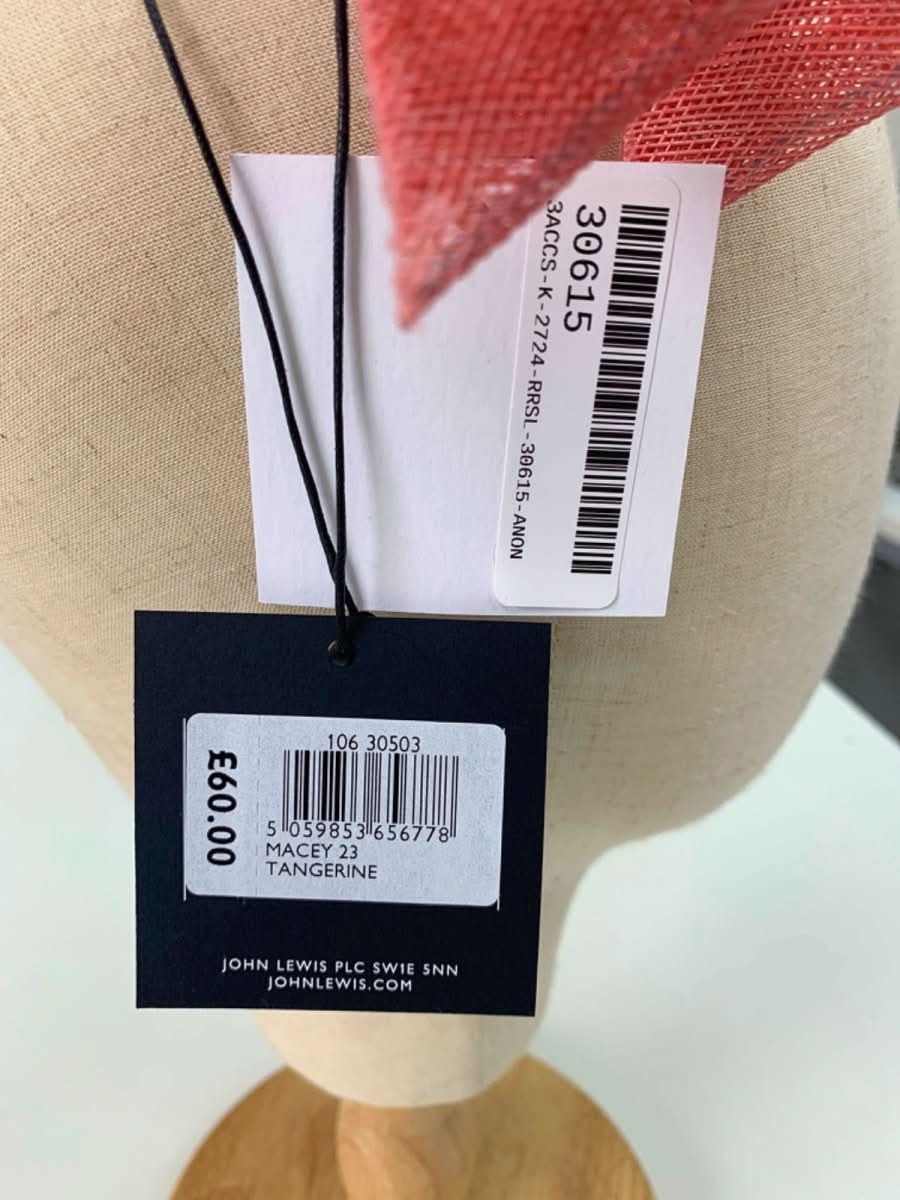 John Lewis Tangerine Macey 23 Fascinator - Reliked