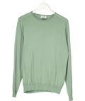 John Smedley Green Sea Island Cotton Fine Knit Jumper UK M - Reliked
