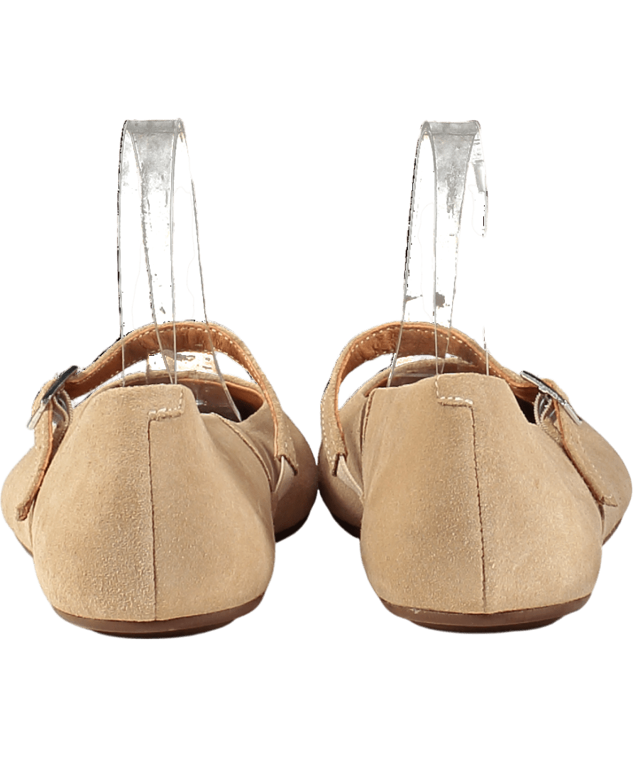 Jonak Paris Beige Ballet Flats With Straps In Camel Suede UK 7 EU 40 👠 - Reliked