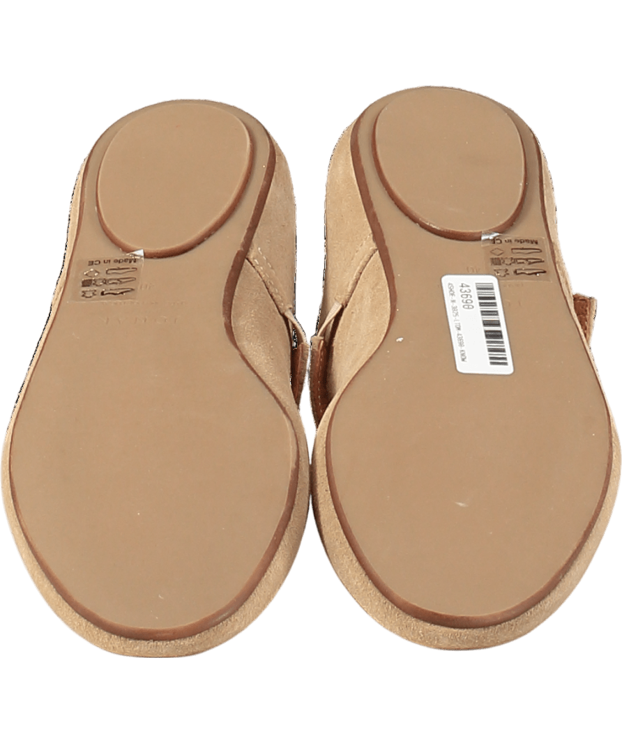 Jonak Paris Beige Ballet Flats With Straps In Camel Suede UK 7 EU 40 👠 - Reliked