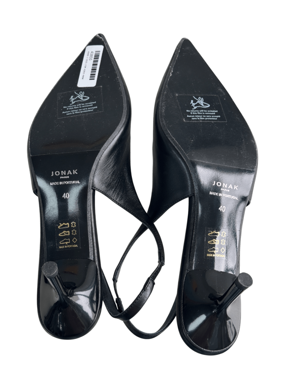 Jonak Paris Pointed - toe Pumps In Black Leather UK 7 EU 40 👠 - Reliked