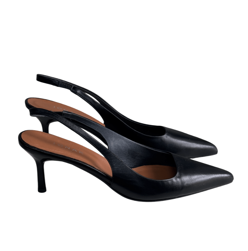 Jonak Paris Pointed - toe Pumps In Black Leather UK 7 EU 40 👠 - Reliked