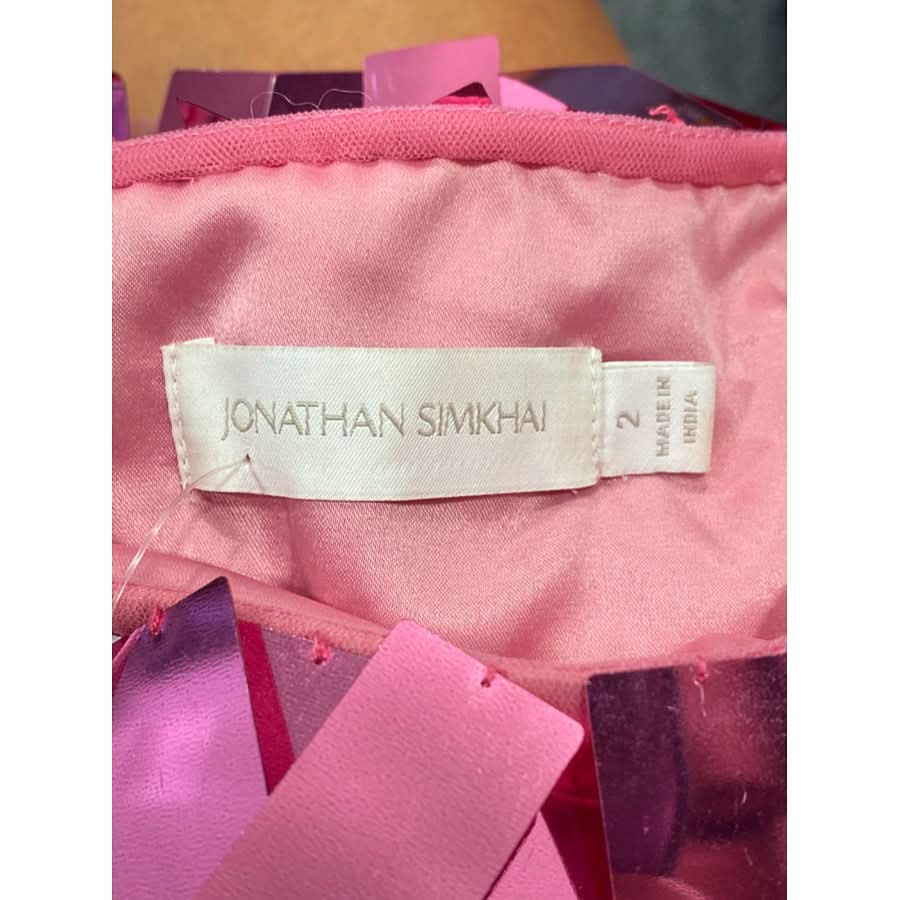 Jonathan Simkhai Pink LUCEE Sequin Skirt UK S - Reliked