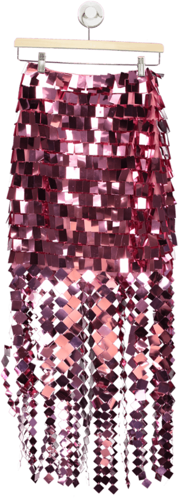 Jonathan Simkhai Pink LUCEE Sequin Skirt UK S - Reliked