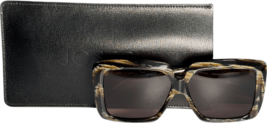 Joseph Black Ebony Square Sunglasses In Case - Reliked