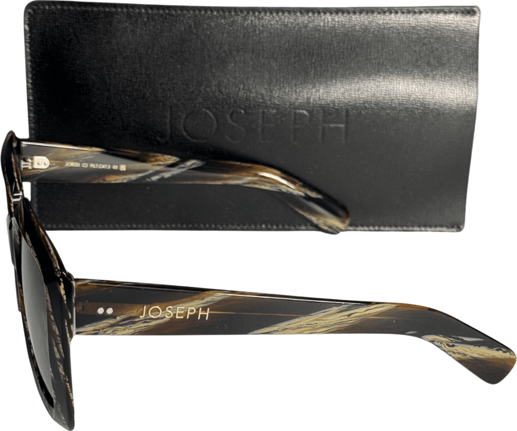 Joseph Black Ebony Square Sunglasses In Case - Reliked