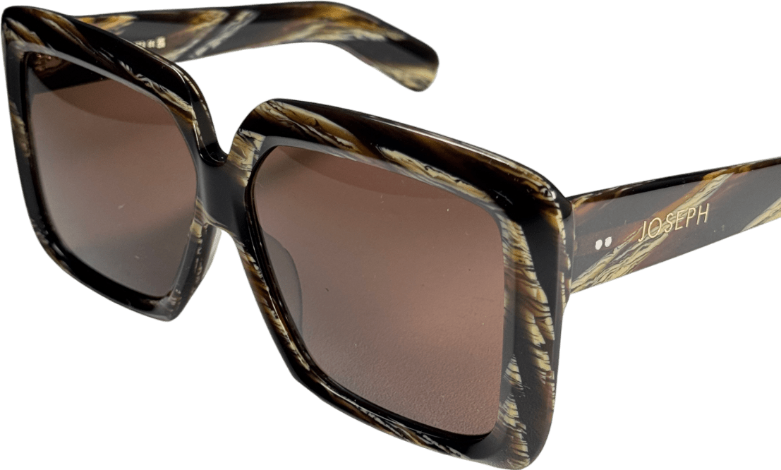 Joseph Black Ebony Square Sunglasses In Case - Reliked