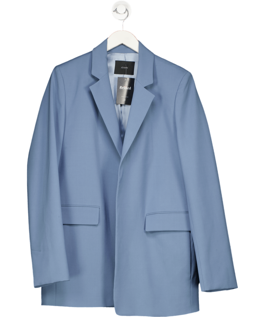 Joseph Dusty Blue Joan Single - breasted Stretch - wool Blazer Fr40 UK 12 - Reliked