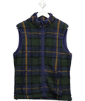 joules Blue Blackwatch Check Otis Borg Fleece Gilet UK M - Reliked