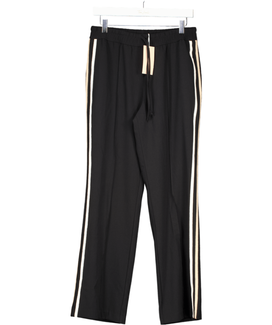 Jovie the Label Black Drawstring Smart Jogger Trousers With Side Stripes UK 8 - Reliked