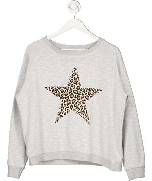Jovie the Label Grey Leopard Star Print Sweatshirt UK 10