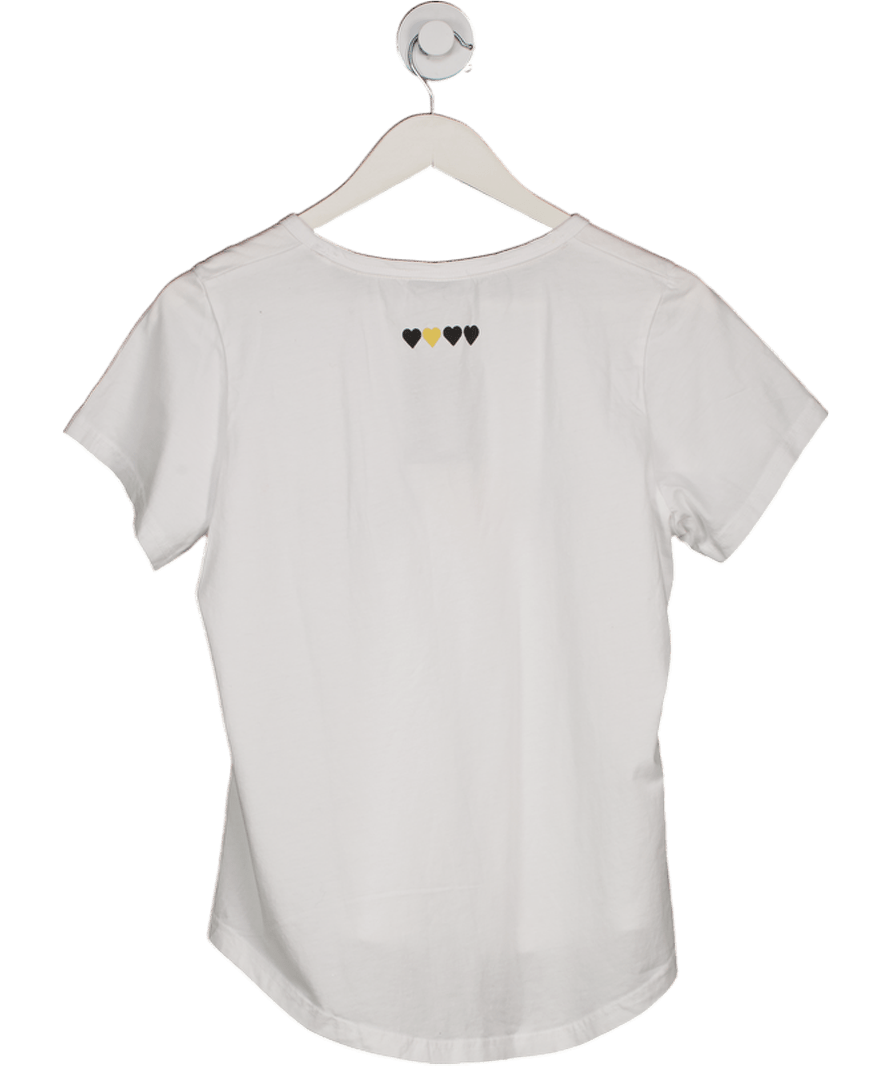 Jovie the Label White Heart Print T-shirt UK 10 - Reliked