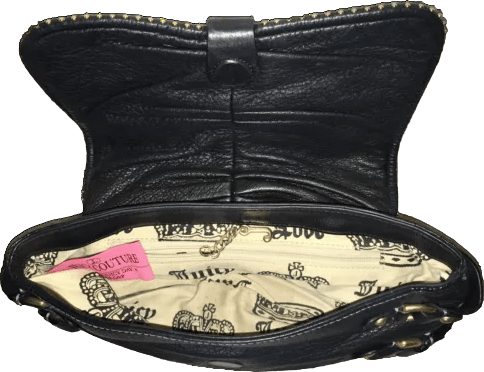 Juicy Couture Black Leather Charm Clutch Bag - Reliked