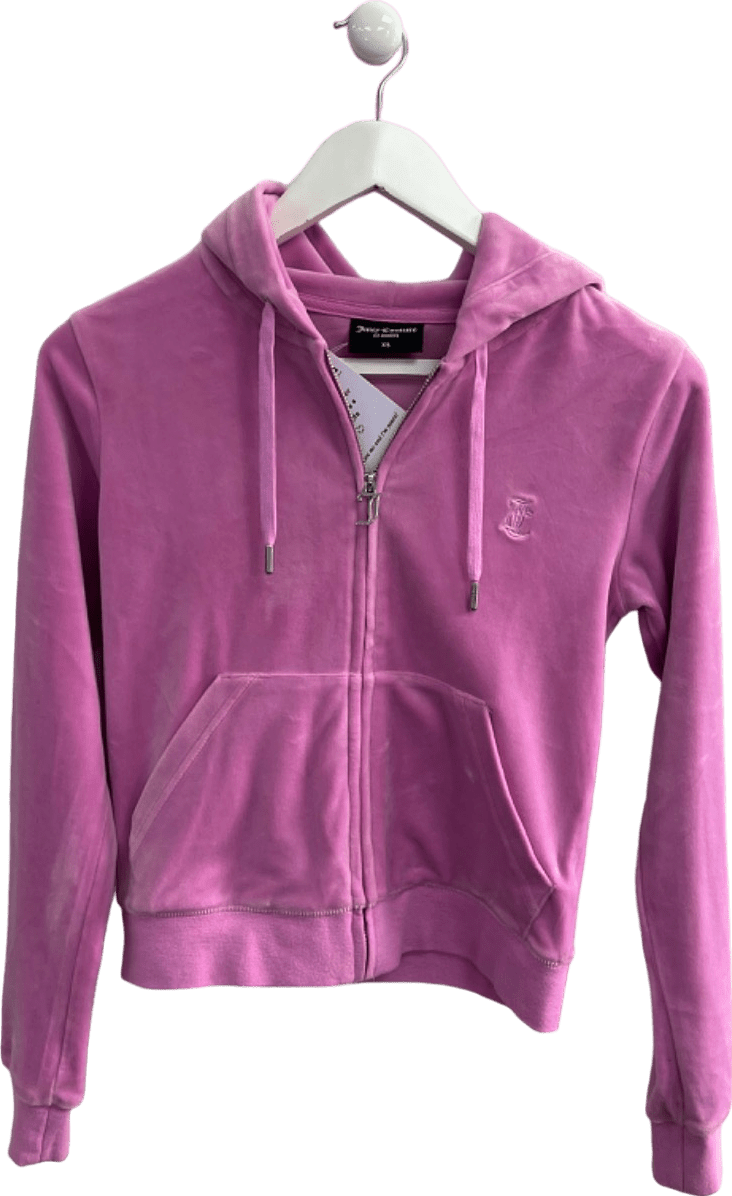 Juicy Couture Pink Velour Zip - Up Hoodie XS - Reliked