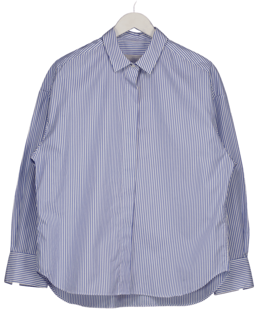 JULIE JOSEPHINE 100% Cotton Blue Striped Shirt Fr38 UK 10 - Reliked