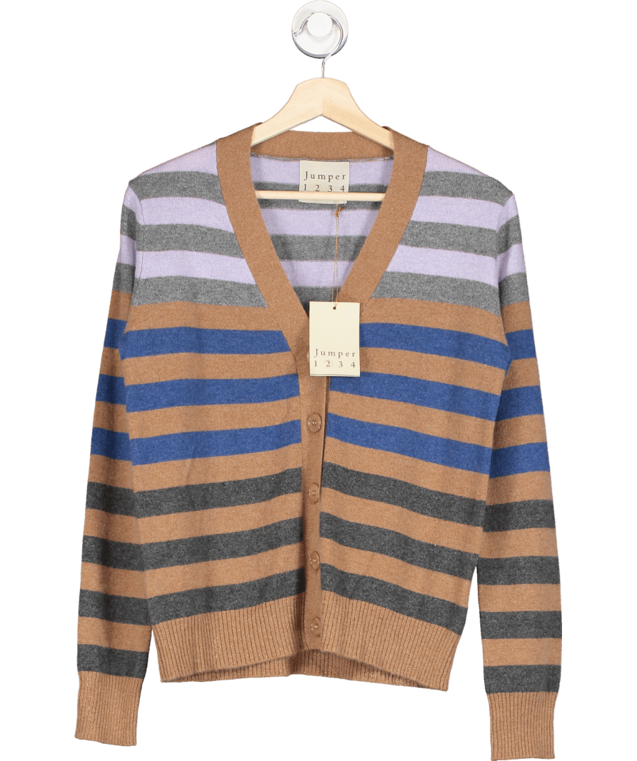 Jumper1234 Multicoloured 100% Cashmere Cardigan Sz 2 UK 10 - Reliked