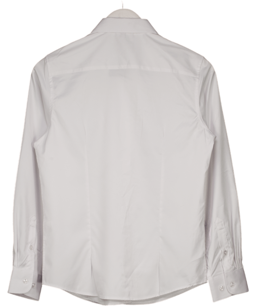 J.VER Classic White Stretch Cotton Shirt UK S - Reliked