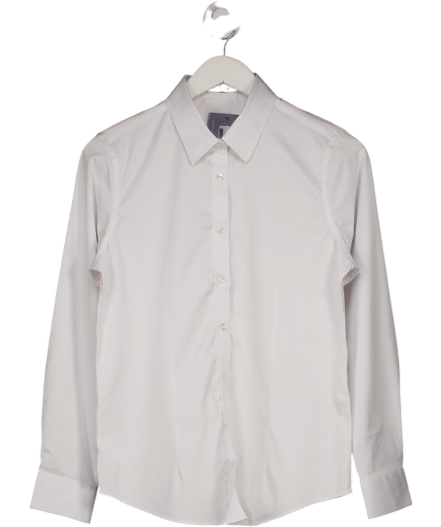 J.VER Classic White Stretch Cotton Shirt UK S - Reliked