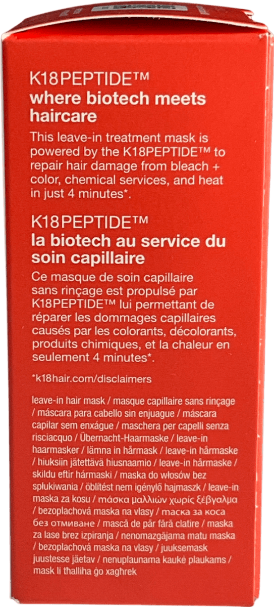 k18 Biomimetic Hairscience Leave - in Molecular Repair Hair Mask 50ml - Reliked