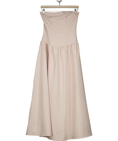 Kaiia the label Beige Structured Bandeau Drop Waist Midi Dress UK 6 -  Reliked