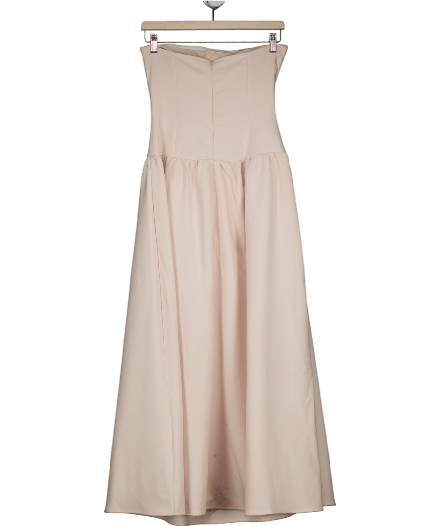 Kaiia the label Beige Structured Bandeau Drop Waist Midi Dress UK 6 - Reliked