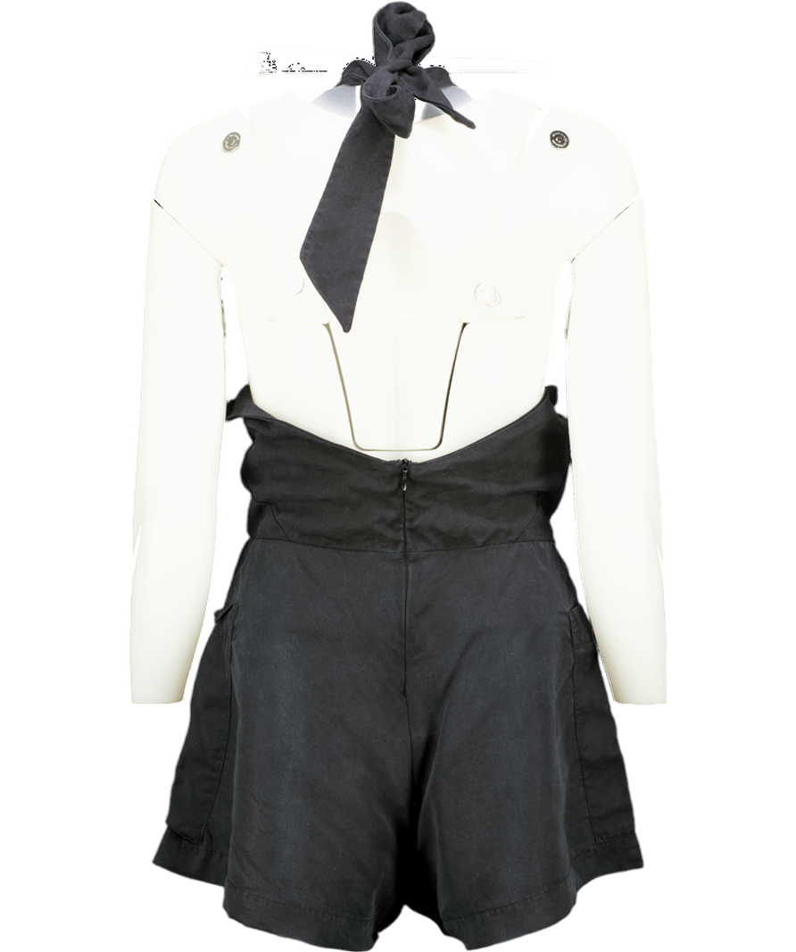 Kalita Black Halter Neck Jumpsuit UK S - Reliked