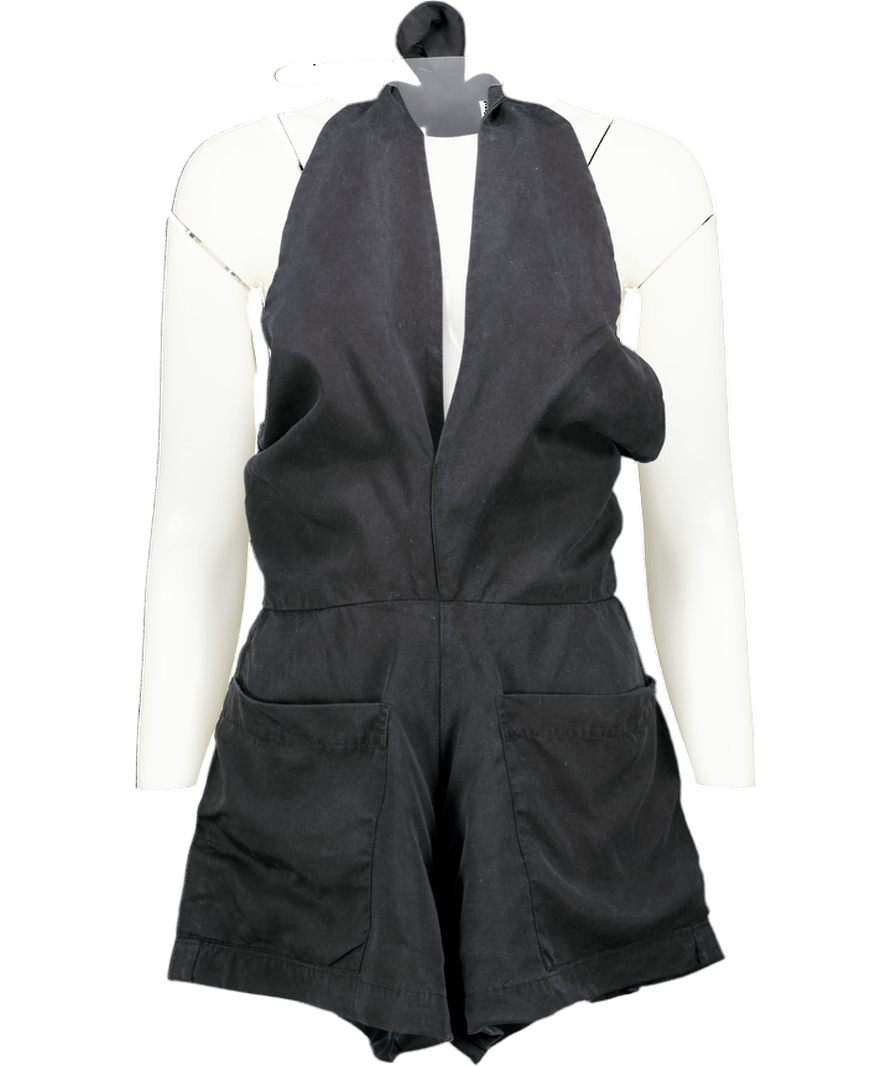 Kalita Black Halter Neck Jumpsuit UK S - Reliked