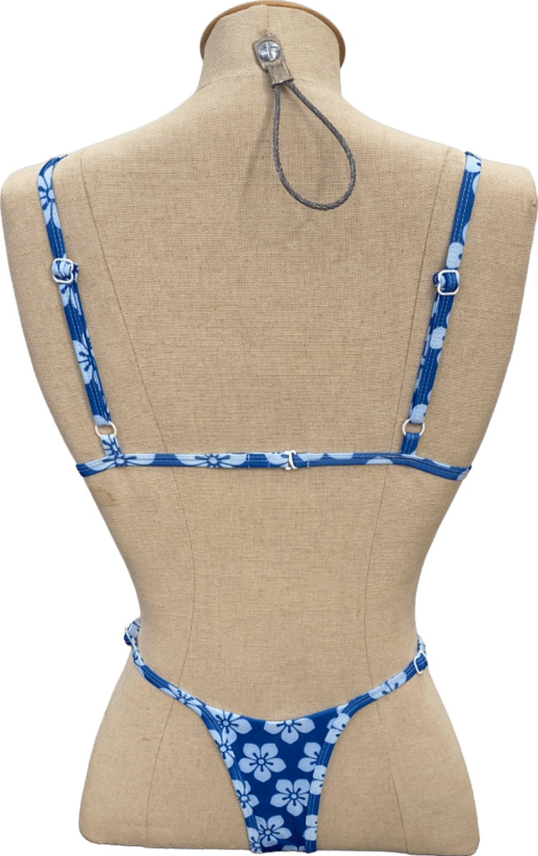 Kanawa Blue Floral Bikini Set UK S - Reliked