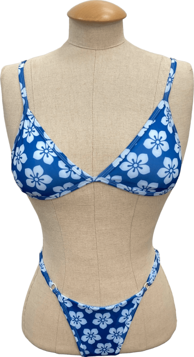 Kanawa Blue Floral Bikini Set UK S - Reliked