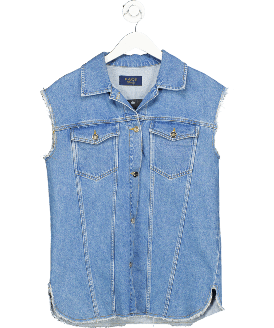 Kaos Blue Oversized Denim Vest UK M - Reliked