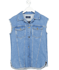 Kaos Blue Oversized Denim Vest UK M - Reliked