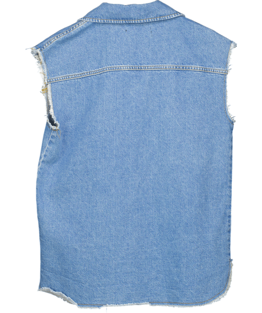 Kaos Blue Oversized Denim Vest UK M - Reliked