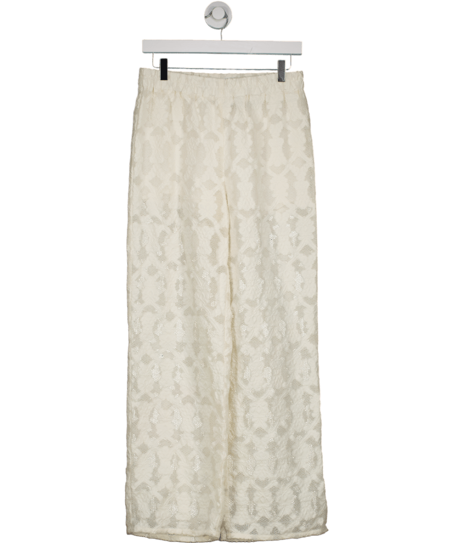 Karen by Simonsen Kbaudrey Cream Lace Trousers Us8 UK 12 - Reliked