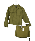 Karen Millen 2 - piece Khaki Green Techo Hardware Detail Woven Skort And Jacket Set UK 10 - Reliked