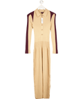 Karen Millen Beige Rib Knit Military Colour Block Midi Dress UK S - Reliked