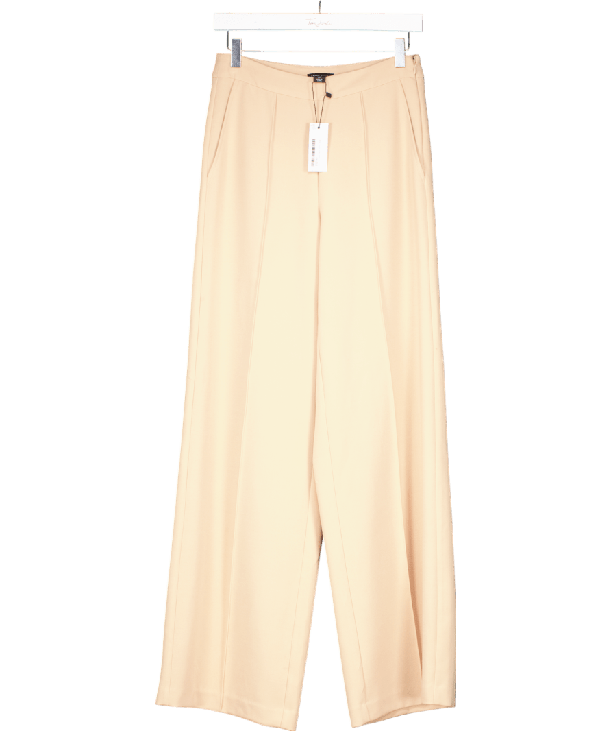 Karen Millen Beige Tailored Wide Leg Trousers UK 8 - Reliked