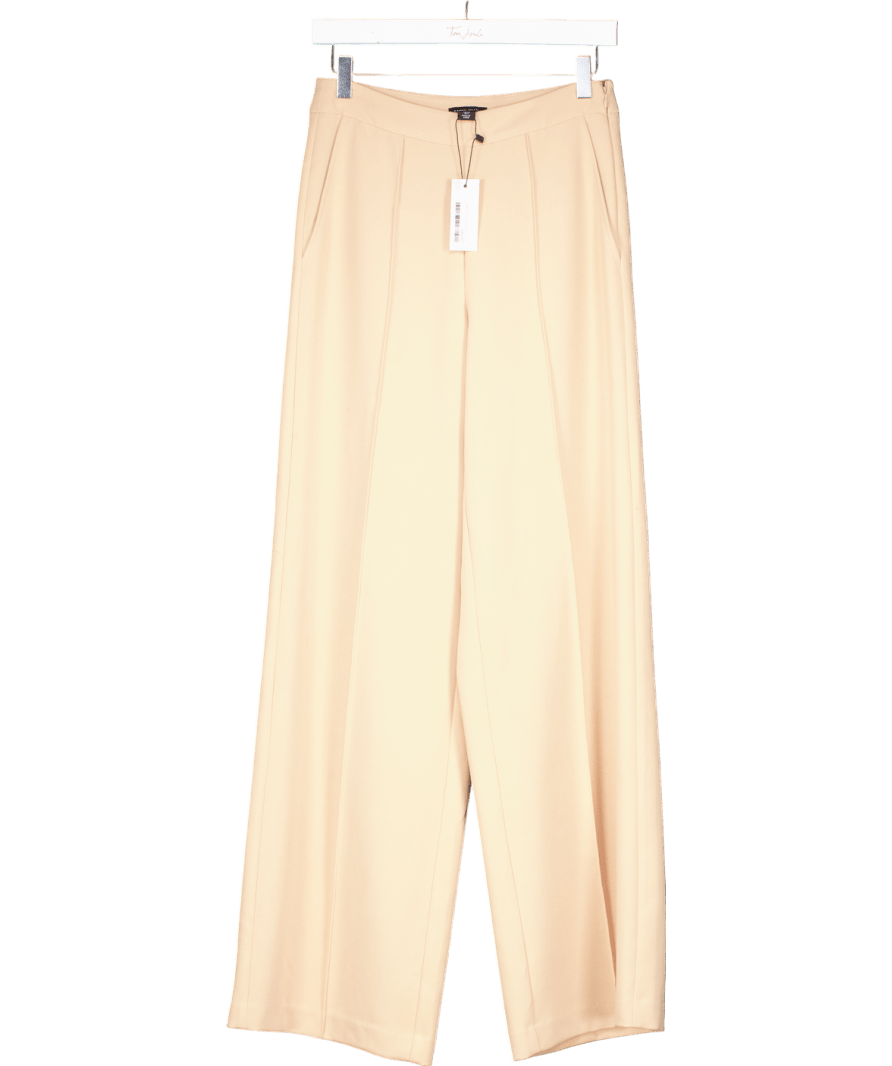 Karen Millen Beige Tailored Wide Leg Trousers UK 8 - Reliked
