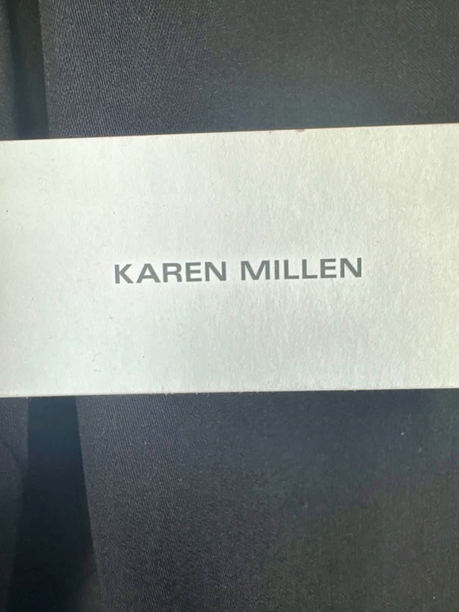 Karen Millen Black and White Soft Tailored Waterfall Hem High Neck Midi Dress Size UK 8 - Reliked